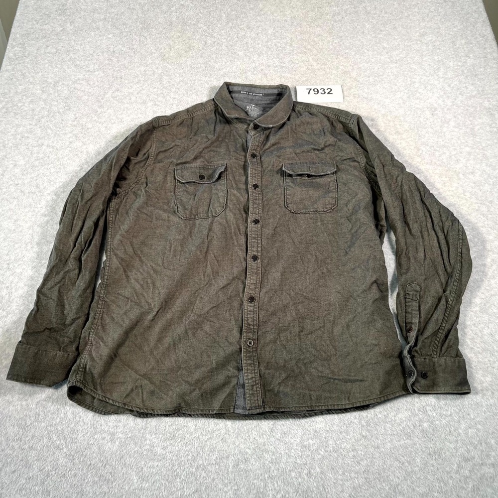 KÜHL‎ Shirt Mens XL Gray Cotton Collared Button Up Long Sleeve Casual Outdoor